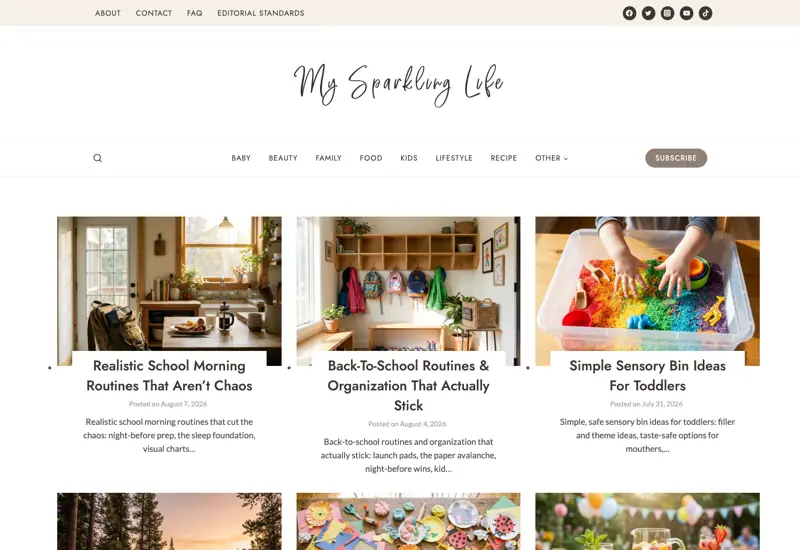 Homepage of My Sparkling Life